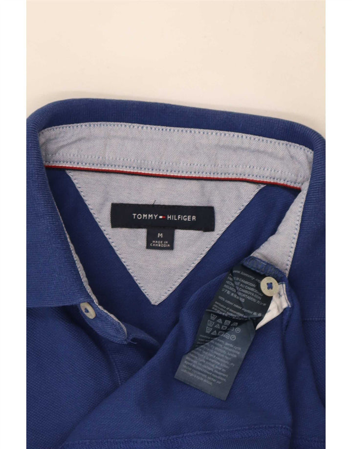 Мужская рубашка-поло Tommy Hilfiger из хлопка среднего синего цвета
