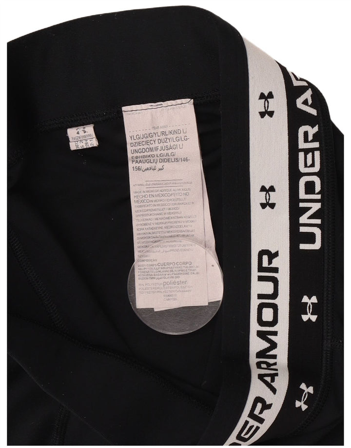 Леггинсы с рисунком для девочек Under Armour, 11–12 лет, большой размер, черный полиэстер