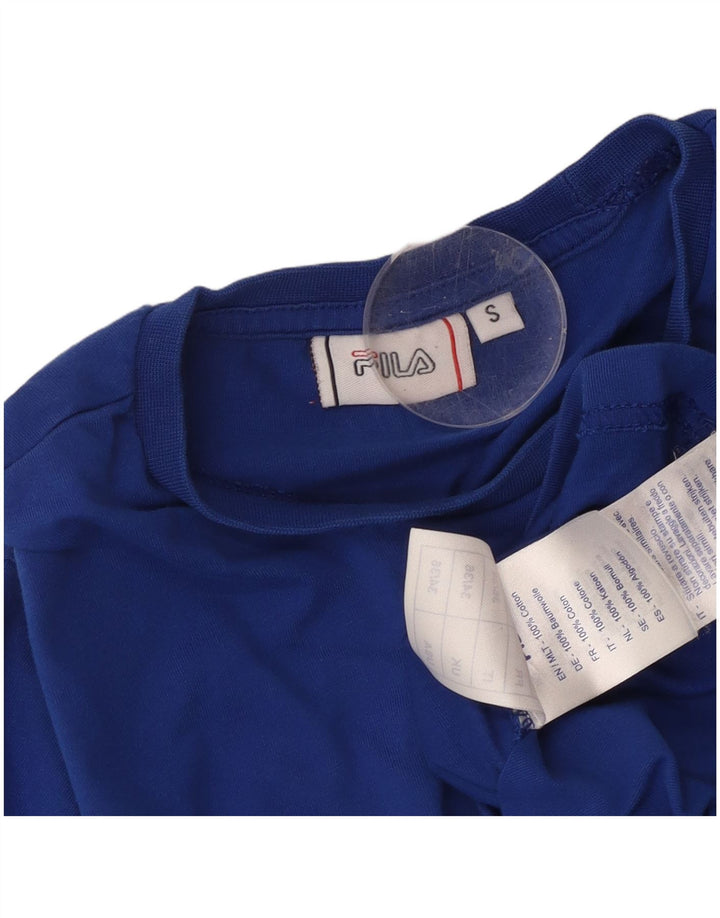 FILA Mens Graphic T-Shirt Top Small Blue Cotton