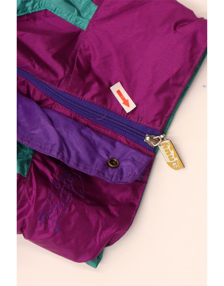 Винтажная мужская дождевик UK 44 2XL Фиолетовый нейлон с цветными блоками