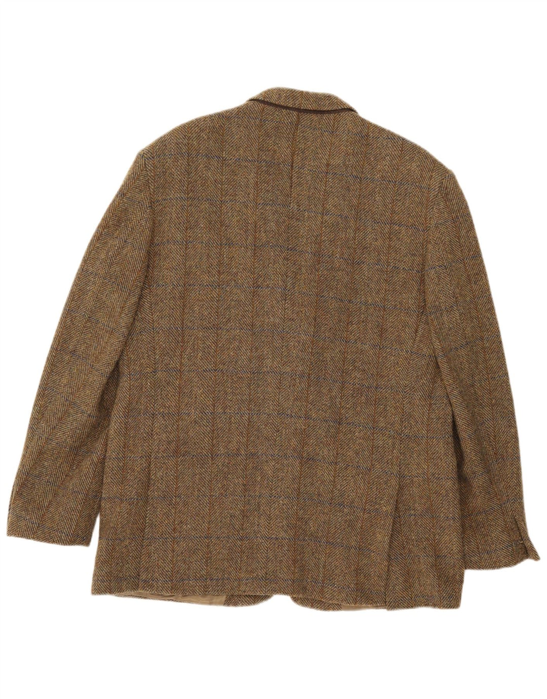 Мужской пиджак HARRIS TWEED на 2 пуговицах, Великобритания 44, 2XL, хаки, шерсть в клетку
