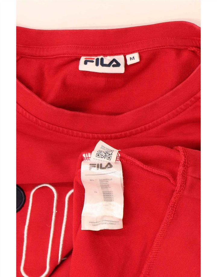 Fila Мужской свитшот с рисунком, хлопковый джемпер среднего красного цвета