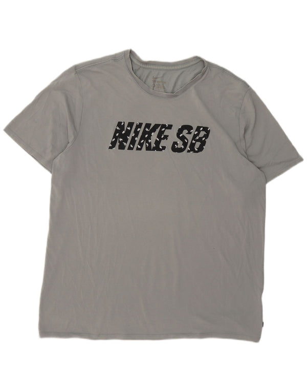 Мужская футболка с рисунком Nike Athletic Cut 2XL, серая в крапинку