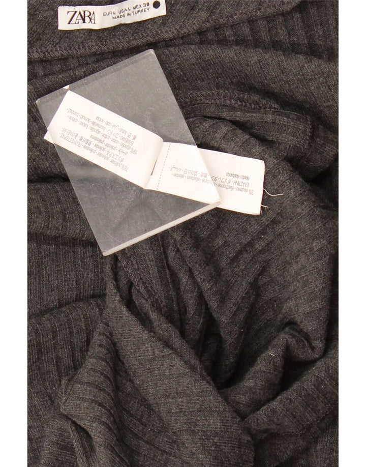 Женский топ на одно плечо Zara UK 14, большой серый полиэстер