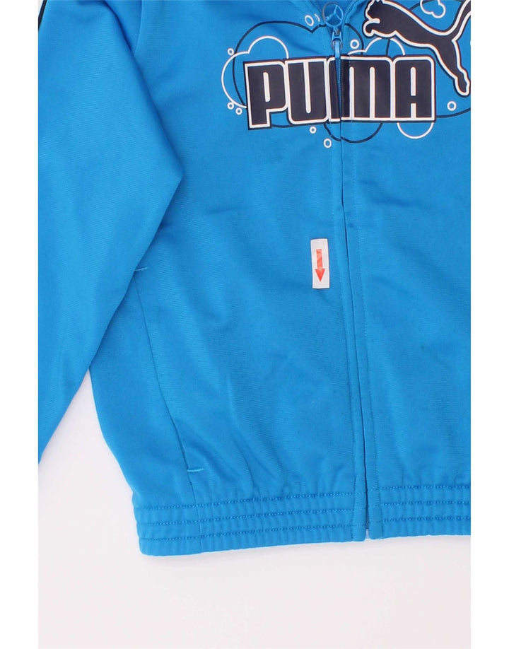 Спортивный костюм с графическим рисунком для мальчиков Puma, синяя куртка с цветными блоками, 2–3 года