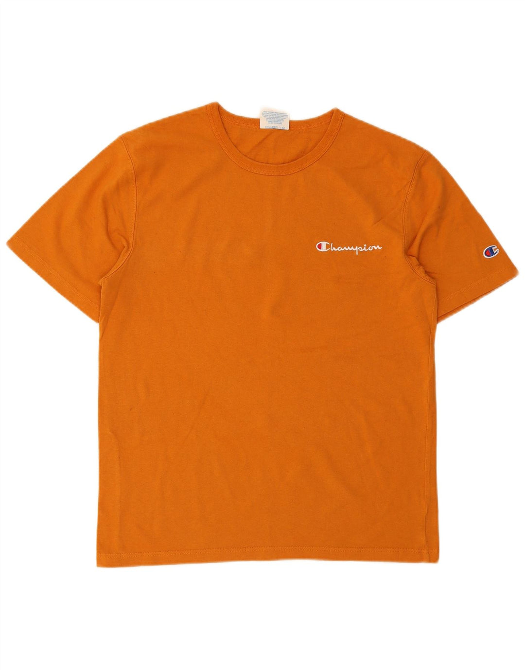 CHAMPION Mens Heritage T-Shirt Top Medium Orange Cotton