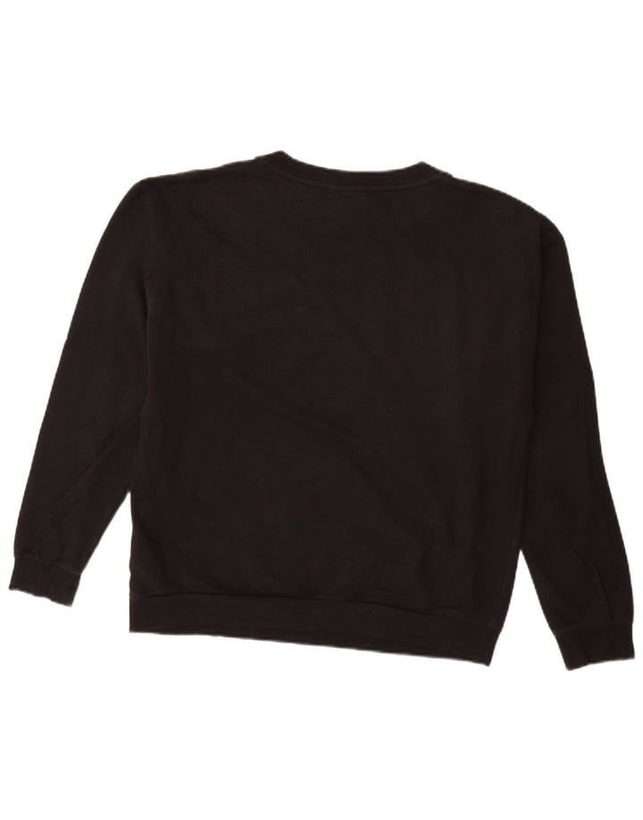 Женский свитер с рисунком ADIDAS UK 12, средний черный хлопок, толстовка