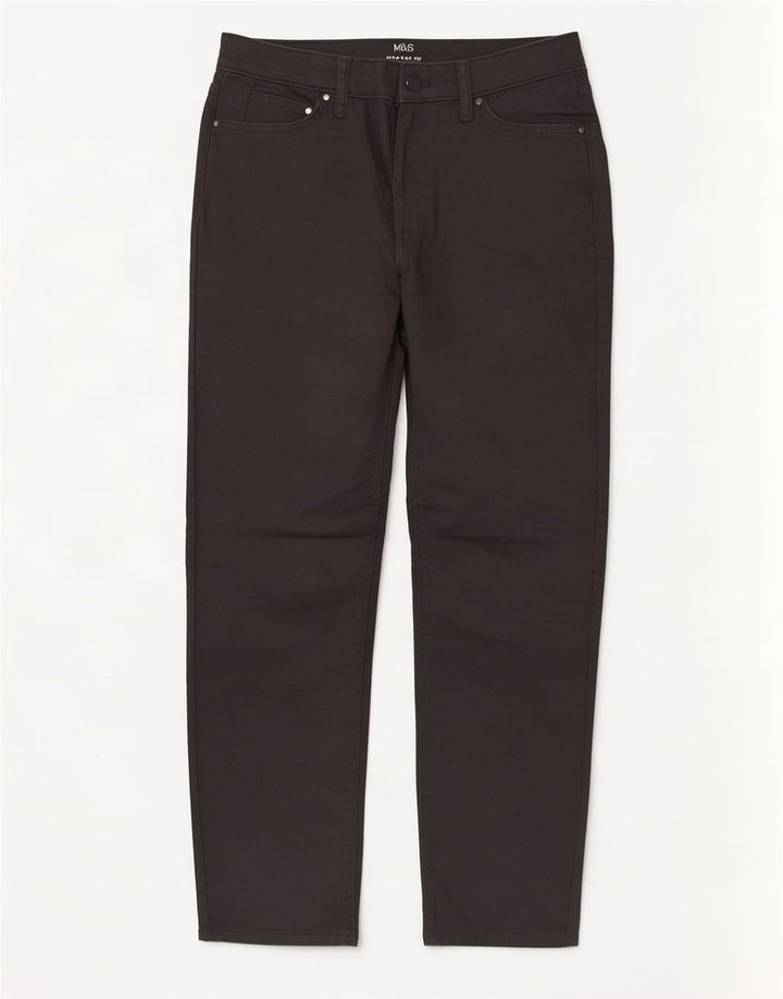 Женские прямые джинсы Marks & Spencer W30 L29 серые, хлопковые