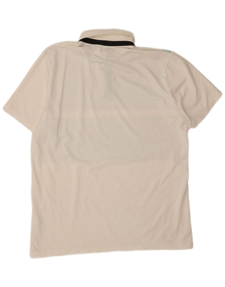 Мужская рубашка-поло Nike Dri Fit XL, белый полиэстер с цветными блоками