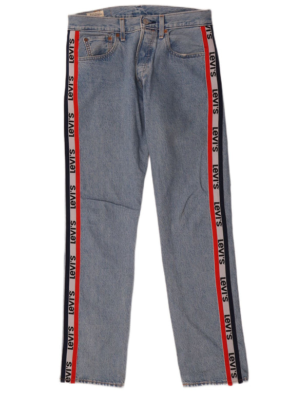 Женские прямые джинсы Levi's 501 W30 L32 синие, хлопок с цветными блоками