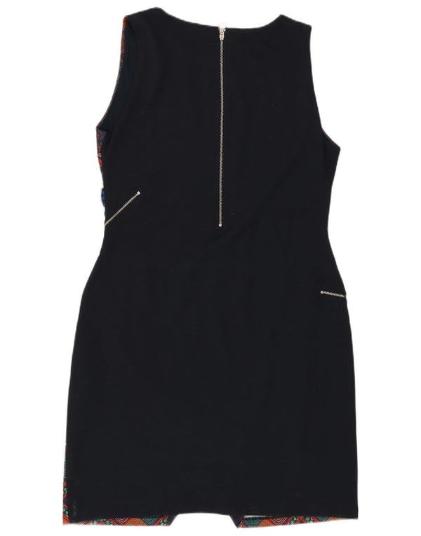 Женское платье-футляр без рукавов Desigual UK 14, большое черное с геометрическим рисунком