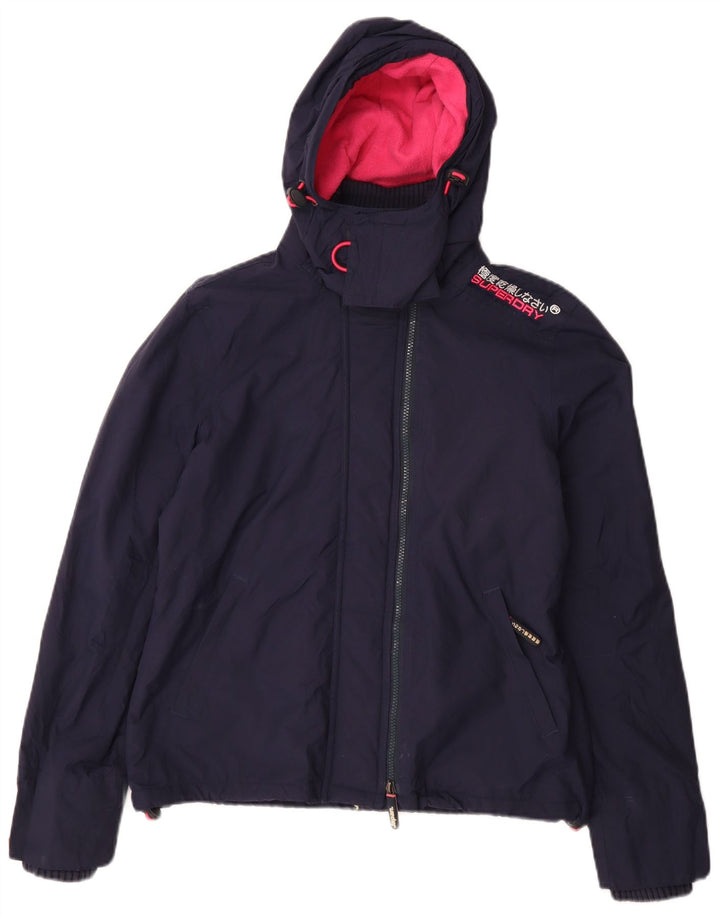 SUPERDRY Женская ветровка-ветровка UK 16, большая темно-синяя