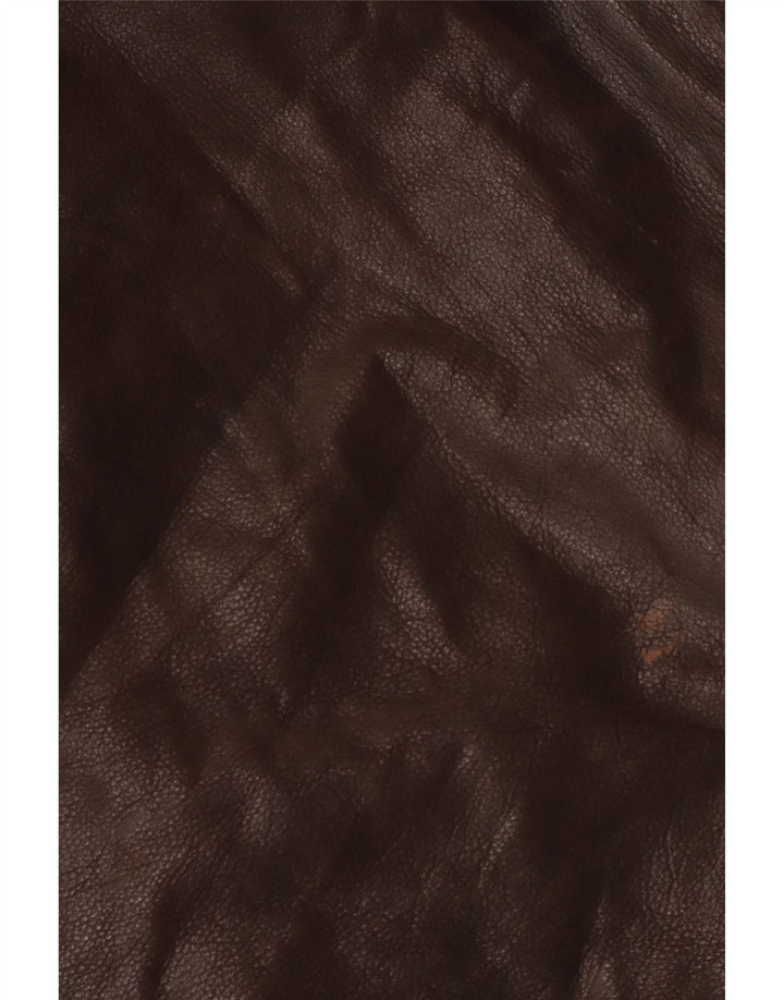 Винтажная мужская кожаная куртка IT 50, большая коричневая кожа