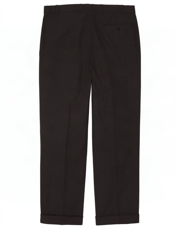 Мужские эластичные костюмные брюки Marks & Spencer W36 L31 из серого полиэстера