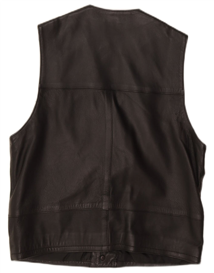 Gurtex Мужской кожаный жилет IT 48 Medium Black Leather