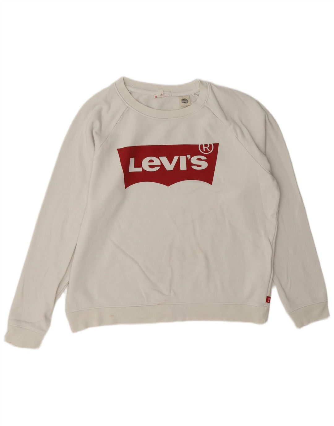 Женский джемпер оверсайз с рисунком Levi's, размер UK 10, маленький, белый хлопок