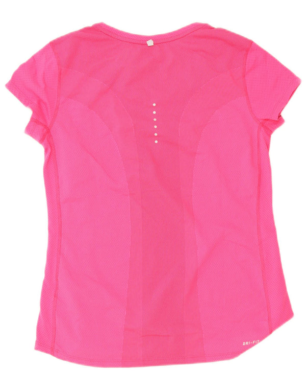 Женская футболка Nike Dri Fit Top UK 12, средний розовый полиэстер