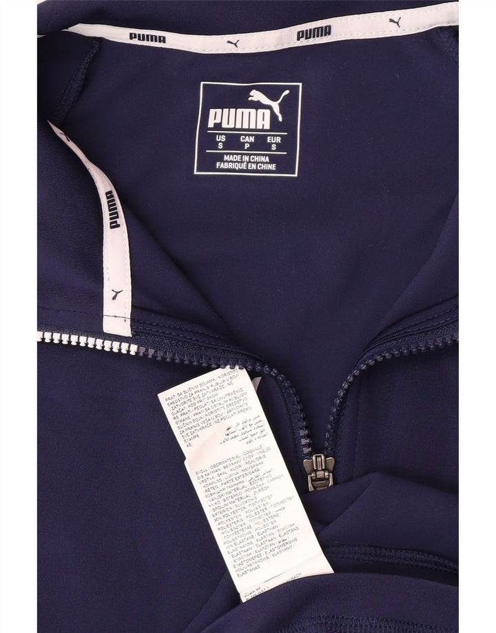 Мужской пуловер с воротником на молнии PUMA, маленький темно-синий полиэстер