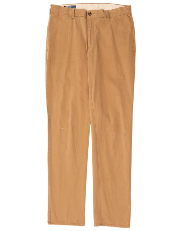 POLO RALPH LAUREN Mens Straight Chino Trousers W34 L34 Beige Cotton