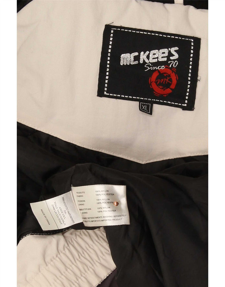 Мужская лыжная куртка MC Kee's UK 42 XL, белый нейлон с цветными блоками