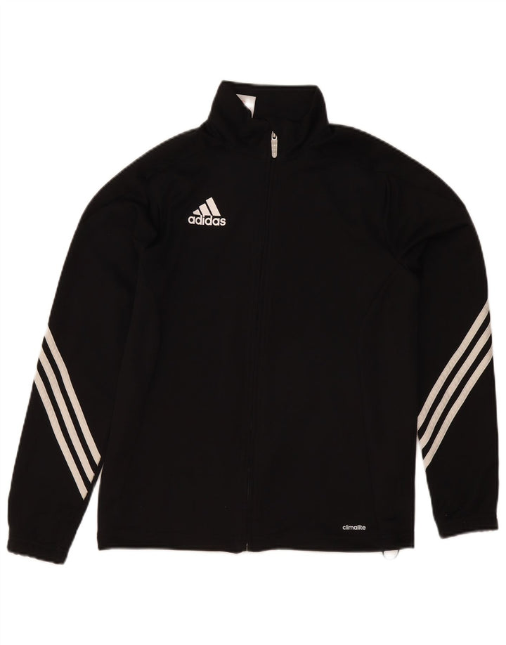 Спортивный костюм Adidas Climalite для мальчиков, верхняя куртка 13-14 лет, черный полиэстер