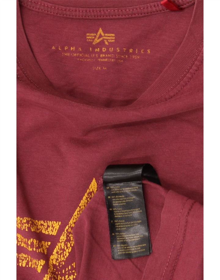 ALPHA INDUSTRIES Женская футболка с рисунком Top UK 14, средний бордовый хлопок, хлопок