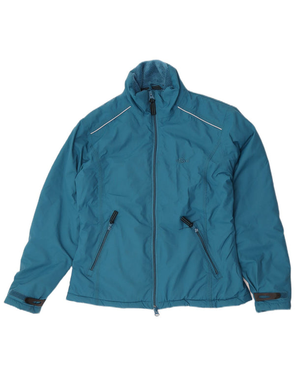 Винтажная женская ветровка UK 14, средний синий нейлон