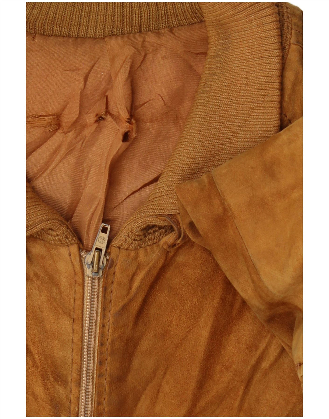 Мужской замшевый бомбер VINTAGE UK 38 средний бежевый