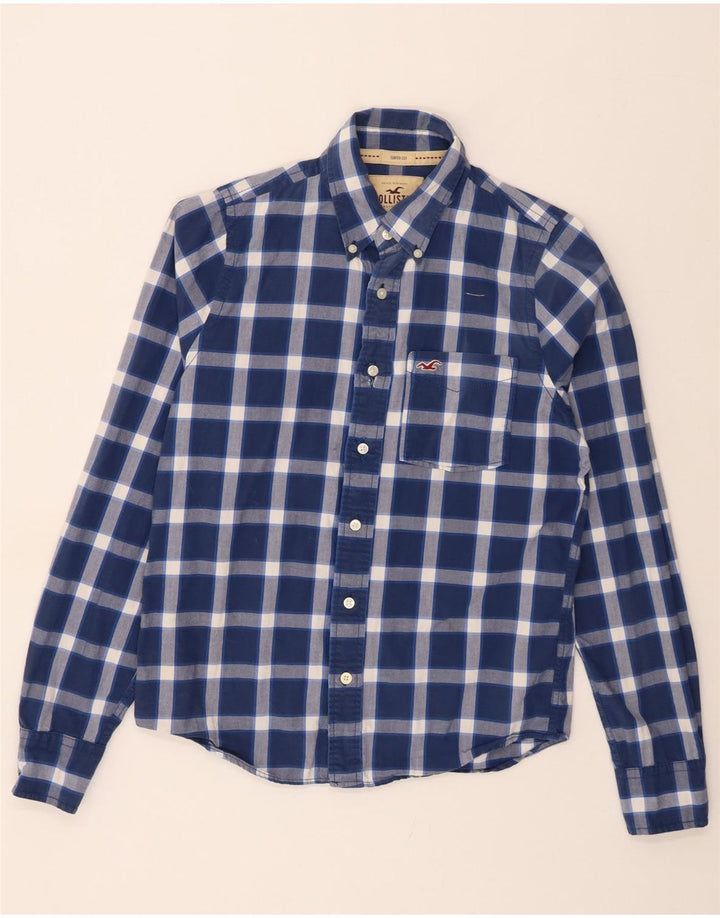 HOLLISTER Mens Surfer Cut Shirt Large Blue Check Cotton