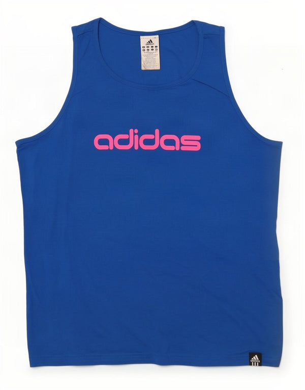 Женский жилет Adidas с графическим рисунком UK 20/22 XL, синий хлопок