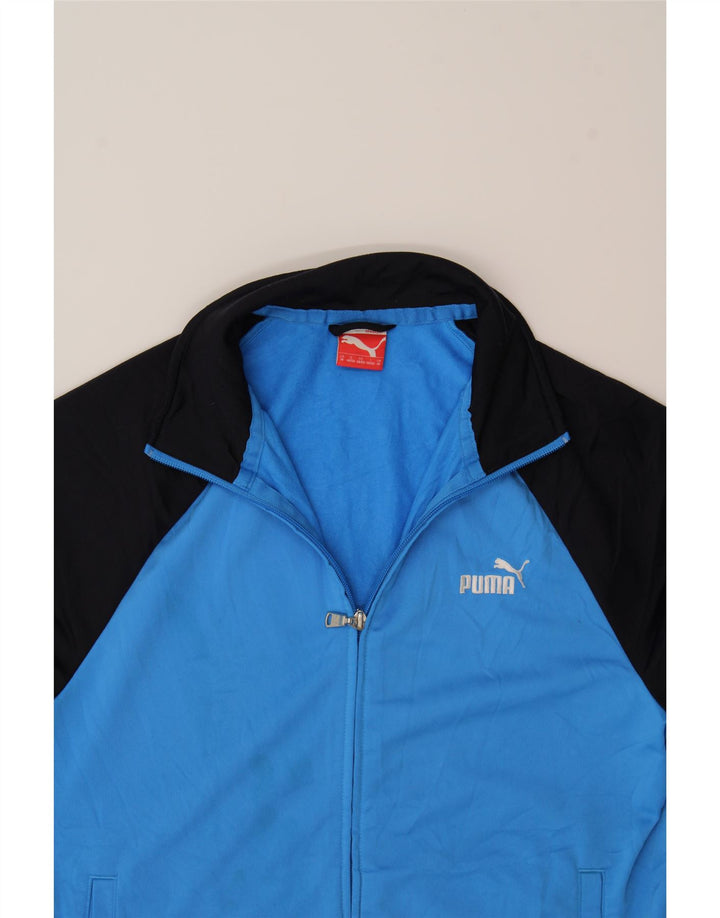 PUMA Mens Tracksuit Top Jacket Medium Blue Colourblock Polyester Vintage Puma and Second-Hand Puma from Messina Hembry 