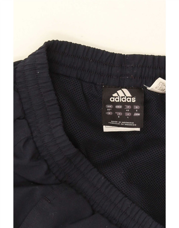 Мужские спортивные шорты Adidas среднего размера, темно-синие, полиэстер с цветными блоками