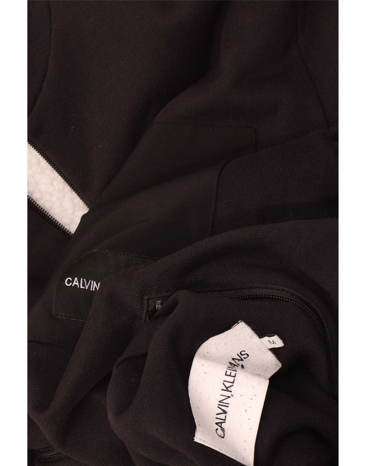Мужская куртка из шерпы Calvin Klein Jeans UK 38, средний черный хлопок