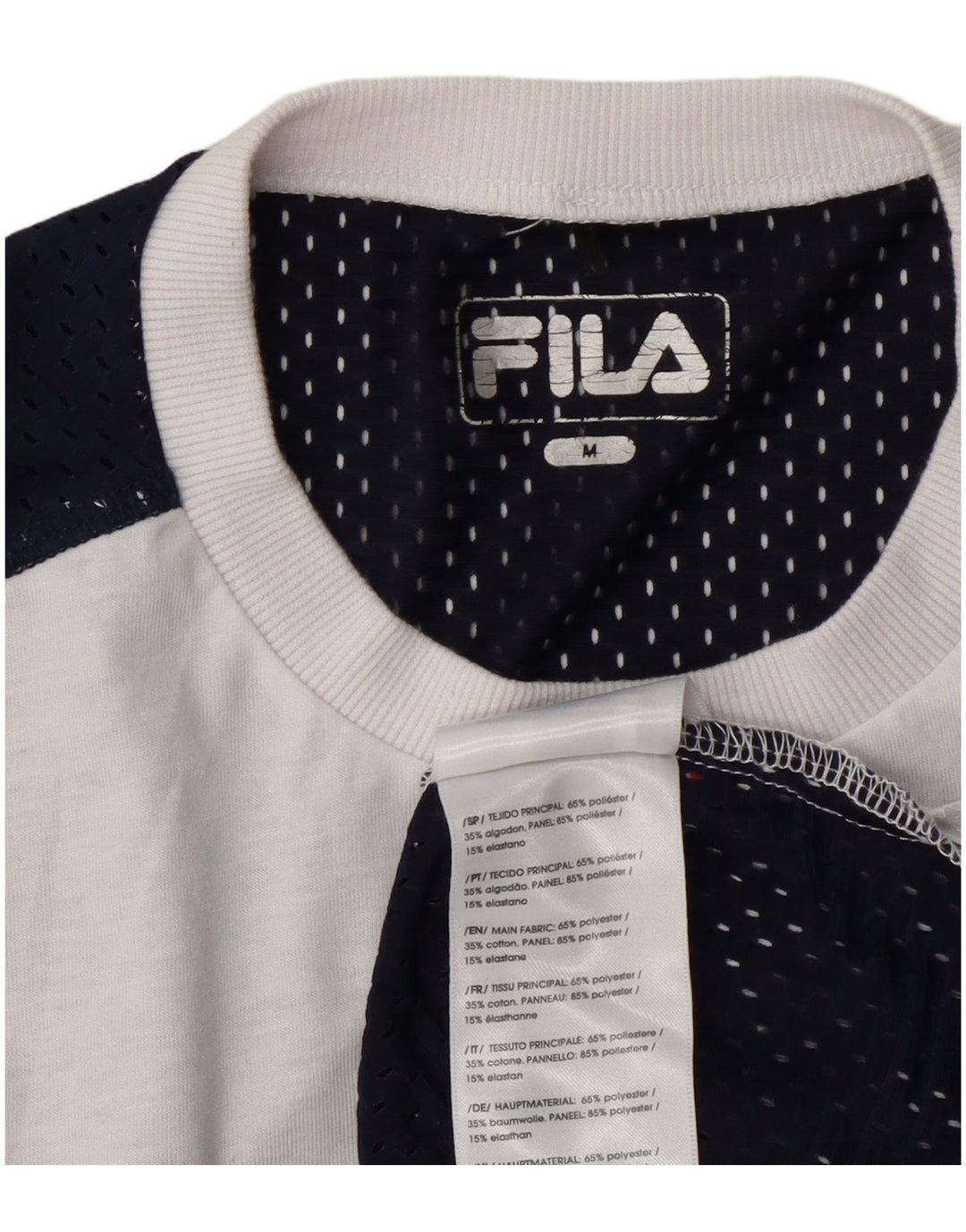 Женская футболка с рисунком Fila Top UK 14, средний белый цвет, полиэстер с цветными блоками