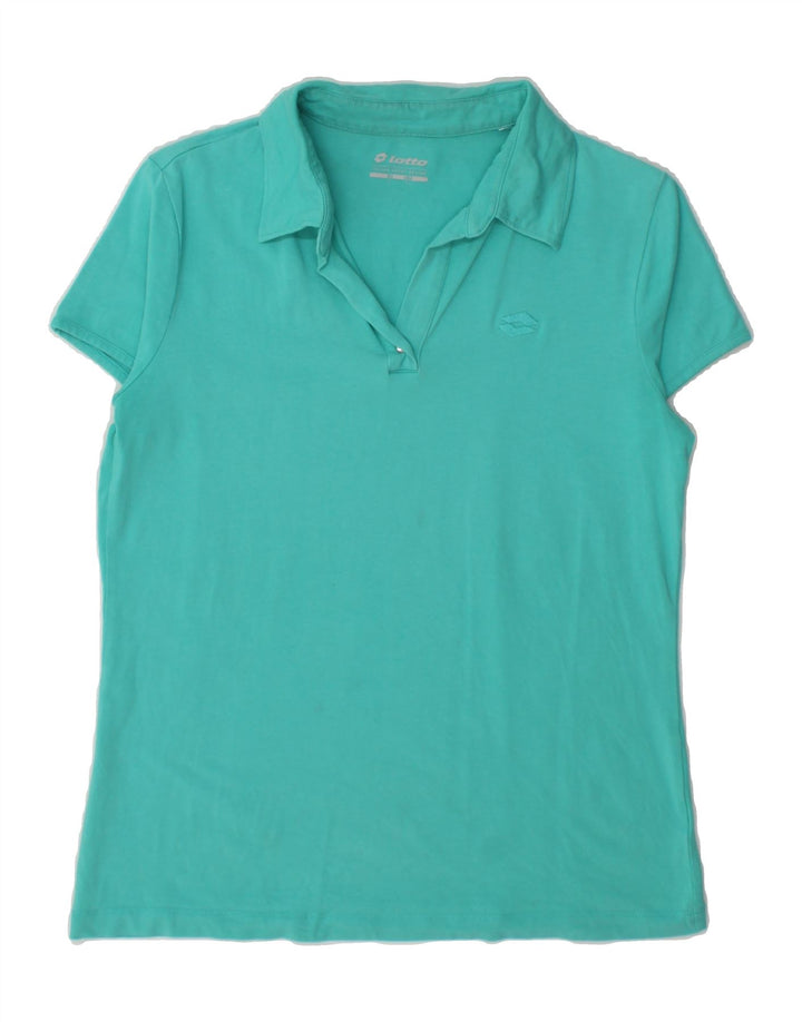 LOTTO Womens Polo Shirt UK 14 Large Turquoise Vintage Lotto and Second-Hand Lotto from Messina Hembry 