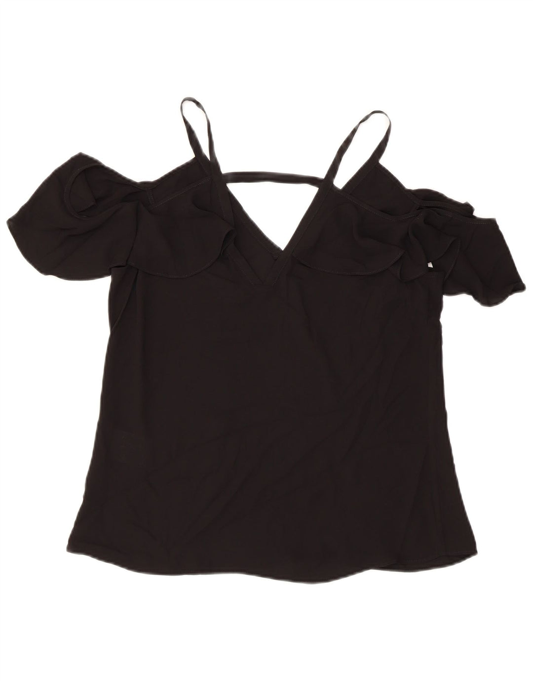 Женский топ с открытыми плечами BCBGMAXAZRIA UK 2 2XS, черный полиэстер