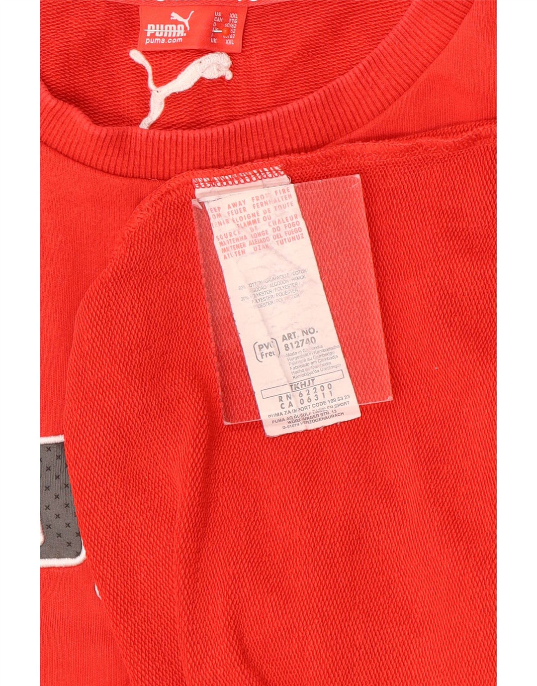 Мужской свитшот с рисунком Puma 2XL, красный хлопок