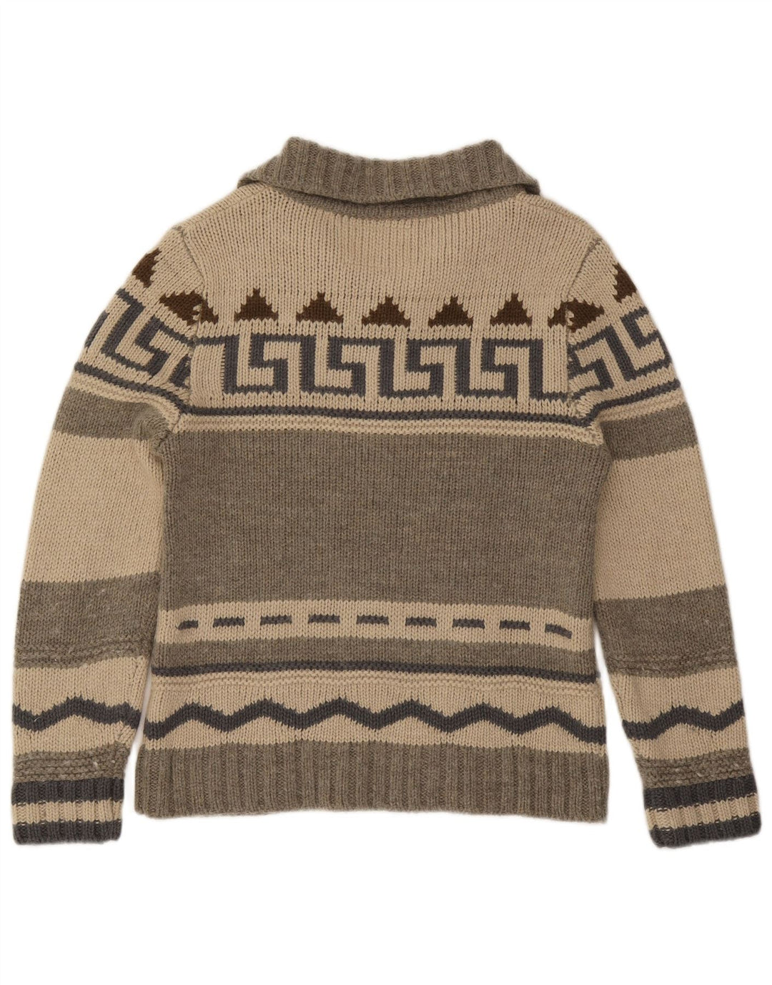 Винтажный мужской джемпер на пуговицах IT 50, средний серый цвет Fair Isle