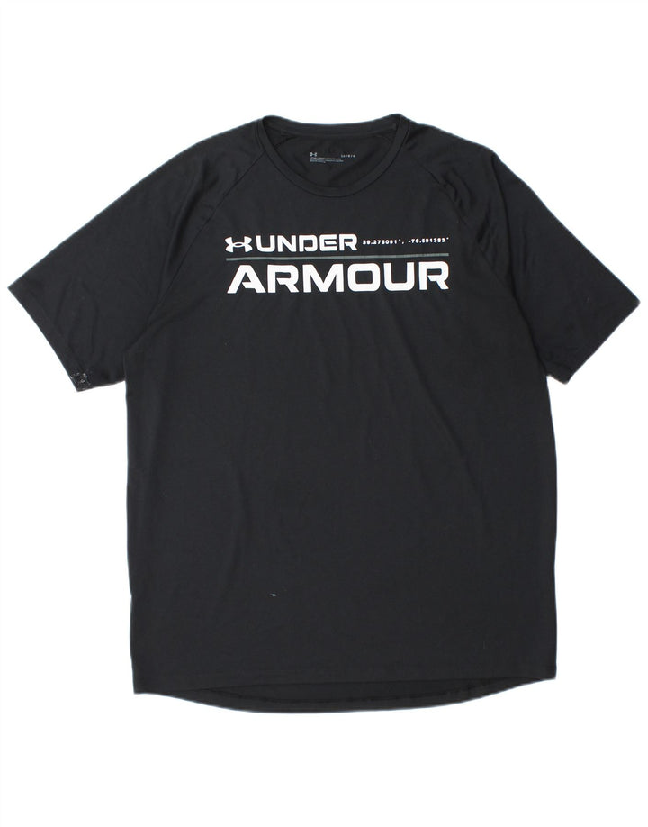 Мужская футболка с рисунком UNDER ARMOR, большая черная