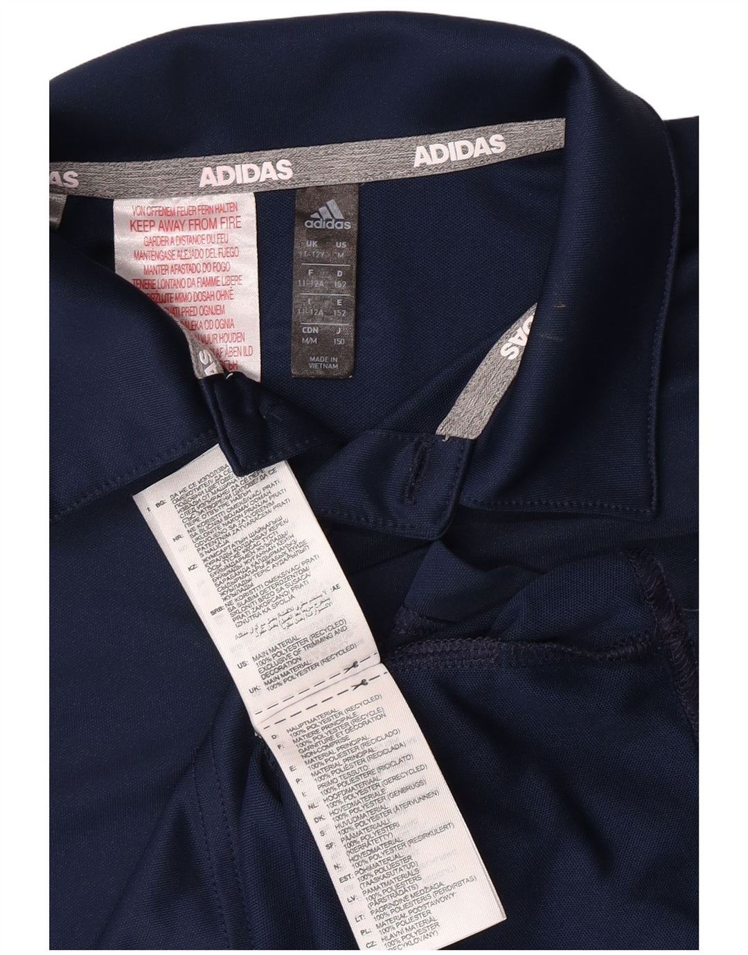 Рубашка-поло ADIDAS для мальчиков 11-12 лет, темно-синяя, полиэстер