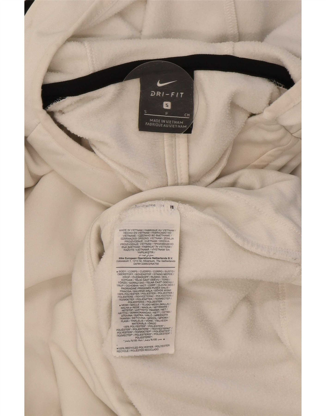 Мужской джемпер с капюшоном Nike Dri Fit, маленький белый, полиэстер с цветными блоками