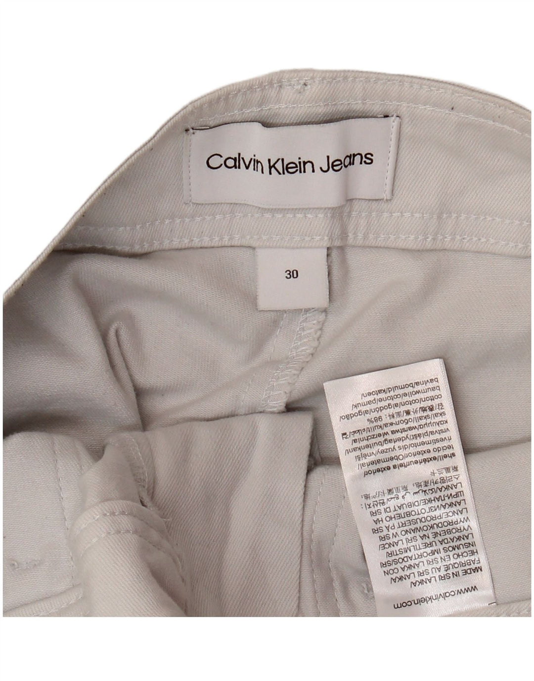 Мужские брюки-карго CALVIN KLEIN W30 L28, белый хлопок