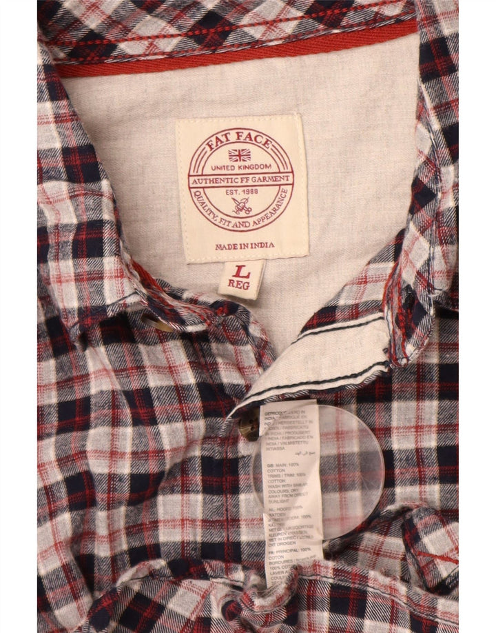 FAT FACE Mens Flannel Shirt Large Multicoloured Check Cotton