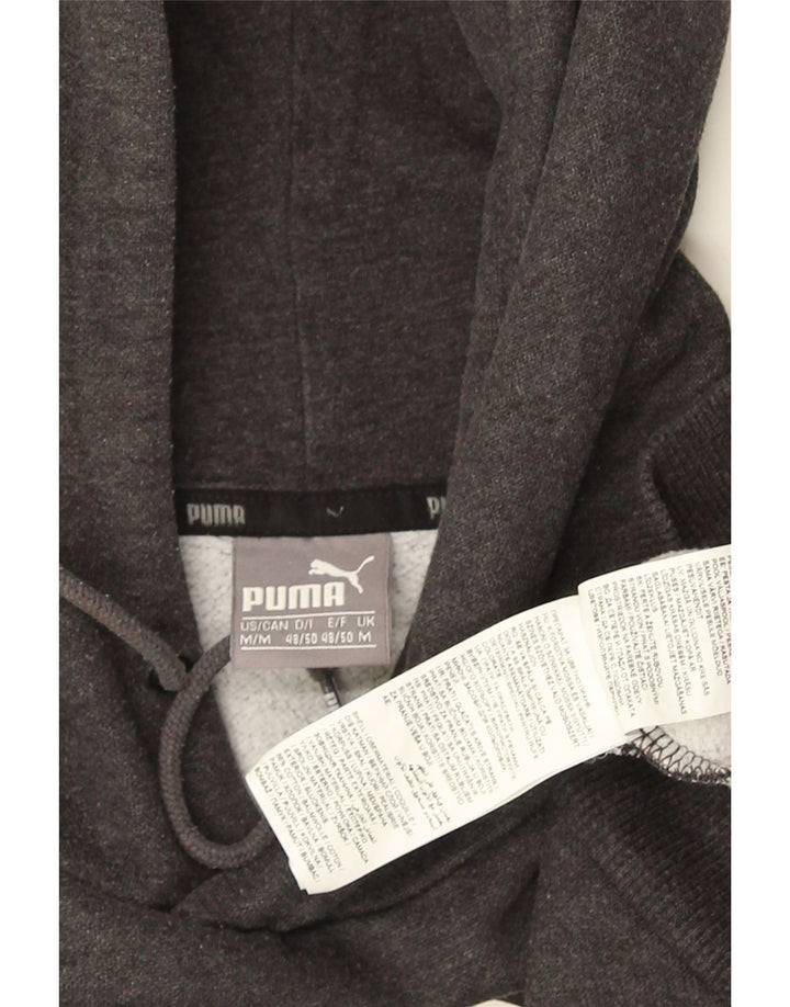 Мужской джемпер с капюшоном PUMA, хлопковый, среднего серого цвета