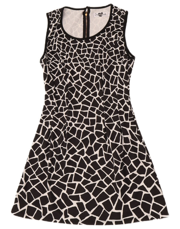 Женское платье А-силуэта без рукавов Desigual UK 12, средний черный с геометрическим узором