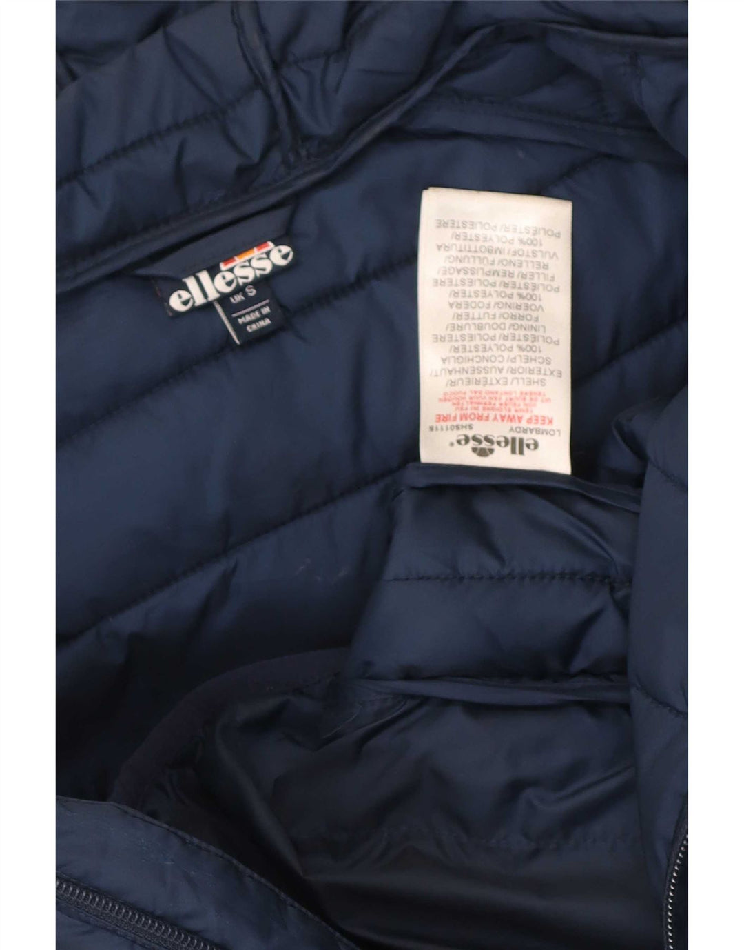 Мужская стеганая куртка Ellesse с капюшоном UK 36, маленькая, темно-синяя, полиэстер