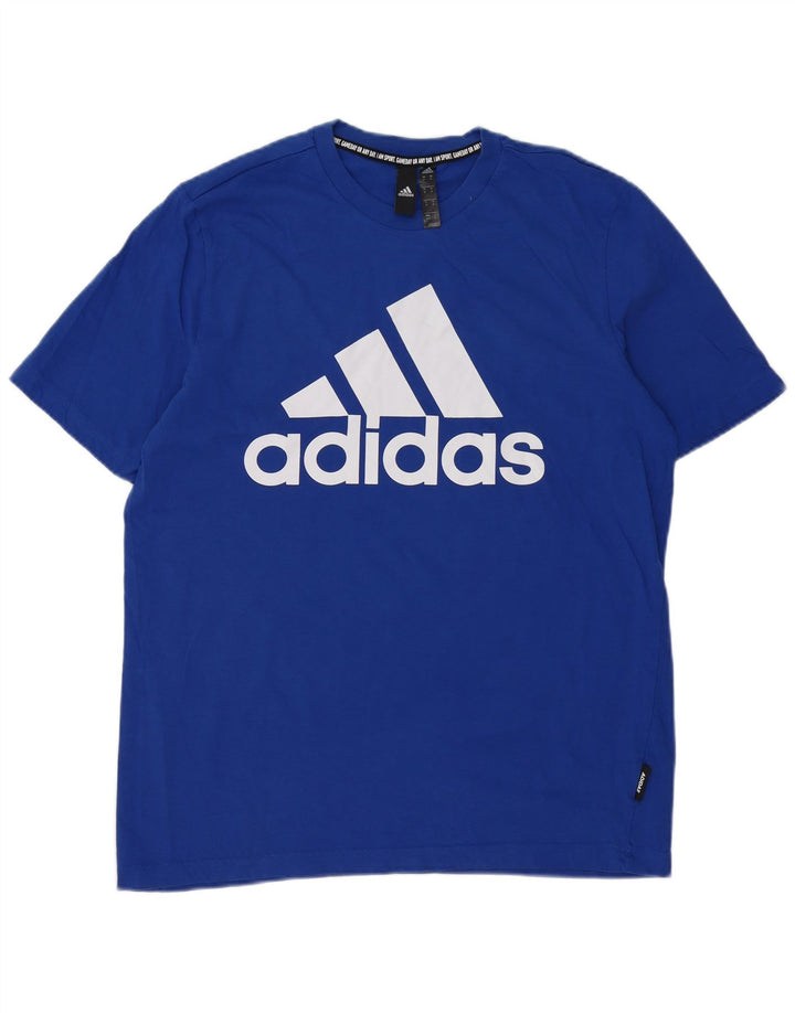 Мужская футболка с рисунком Adidas Top Medium Blue Cotton