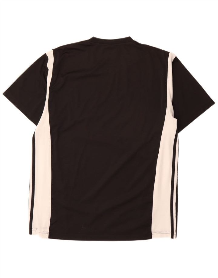Мужская футболка Adidas Top XL черная из полиэстера с цветными блоками