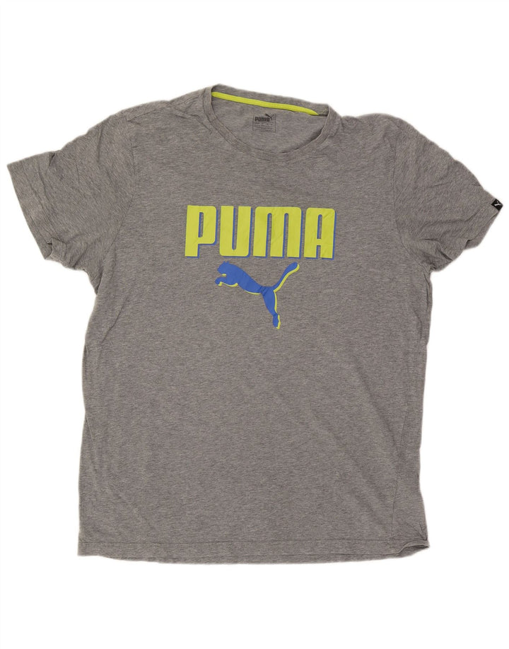 Мужская футболка с рисунком Puma 2XL серая в крапинку