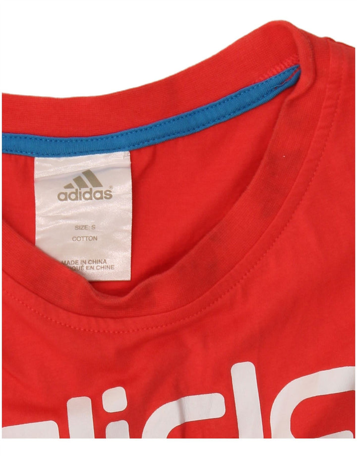 Мужская футболка Adidas с рисунком, маленький красный хлопок